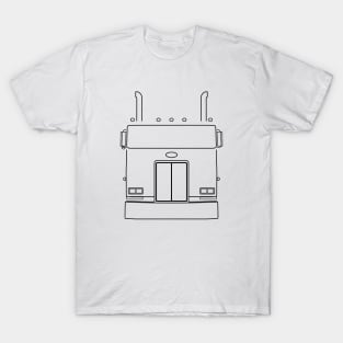 Cabover Pete classic truck outline graphic (black) T-Shirt